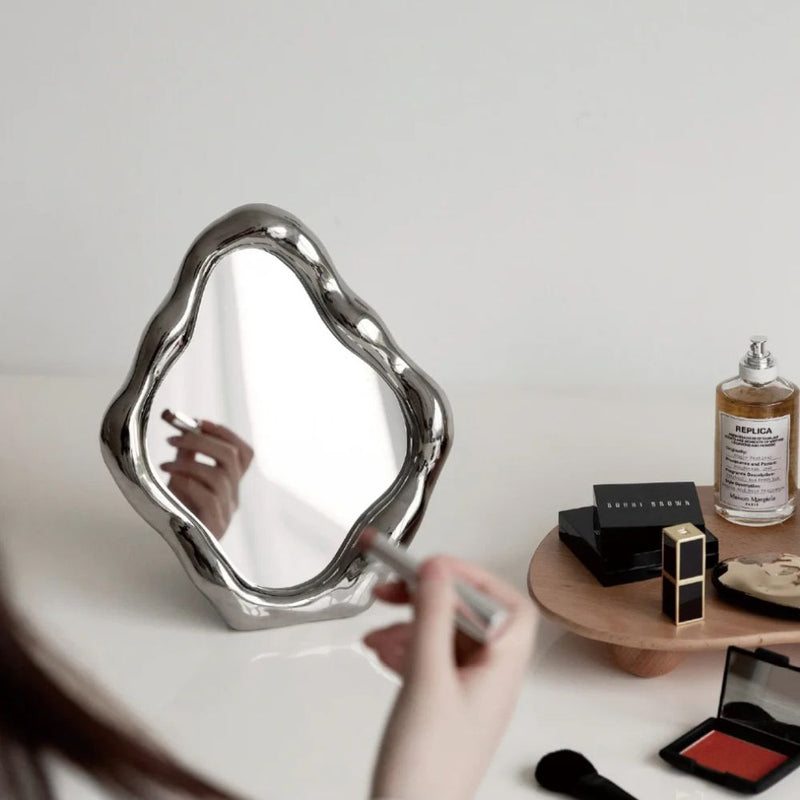 Wave Sculptural Tabletop Mirror