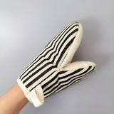 Striped Heat-Resistant Kitchen Mitts