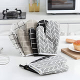 Heatproof Grid Pattern Kitchen Mitts