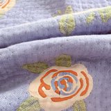 Bow-Knot and Rose Cotton Gauze Blanket