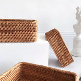 Artisan Rectangular Rattan Storage Basket