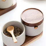 Rustic Ceramic Seasoning Jar Set