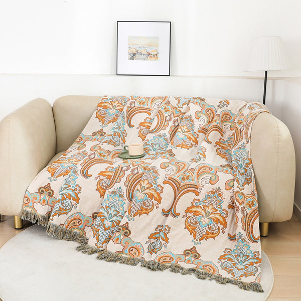 Baroque Bloom Reversible Cotton Blanket