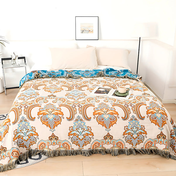 Baroque Bloom Reversible Cotton Blanket