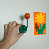 Colourful Magnetic Wooden Ball Hooks Home Storage