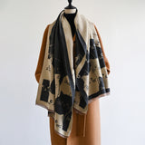 Cute Cat Jacquard Winter Scarf