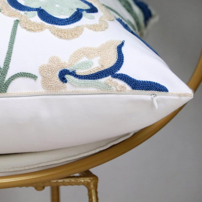 Denza Farmhouse Floral Tufted Cushion Cover
