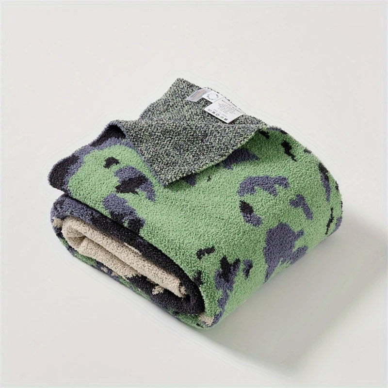 Emeraude Forest Soft Knitted Throw Blanket