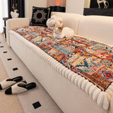 Ethnic Boho Embossed Plush Couch Cover