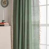 Everfern Dappled Polka Dot Tassel Curtain
