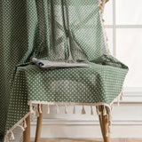 Everfern Dappled Polka Dot Tassel Curtain