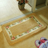 Floral Border Absorbent Bath Mat