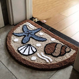 Fluffy Semicircle Non-Slip Bath Mat