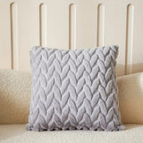 Geo Leaves Embroidered Cushion Cover