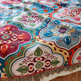 Moroccan Mosaic Tassel Cotton Blanket