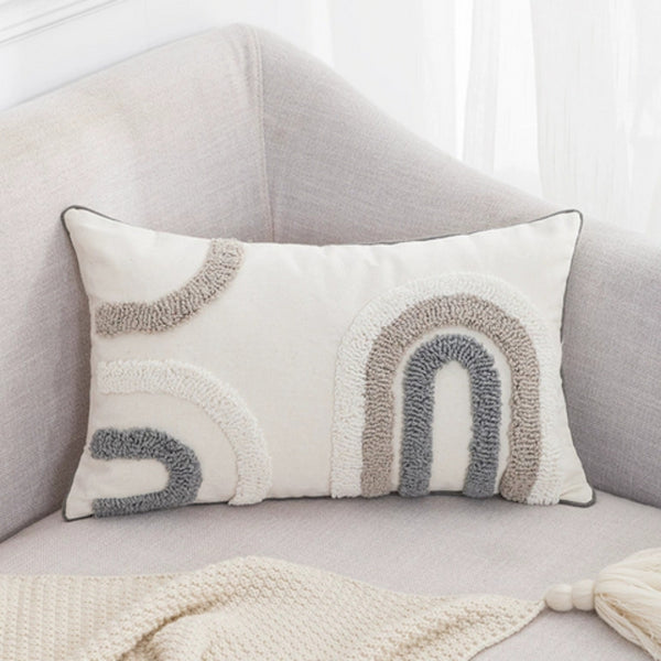 Nuvia Grey White Cushion Cover