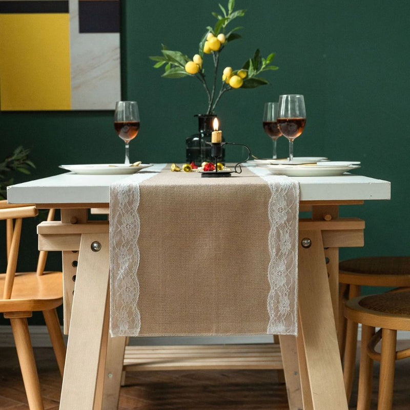 Ornate Blossom Lace Edge Table Runner
