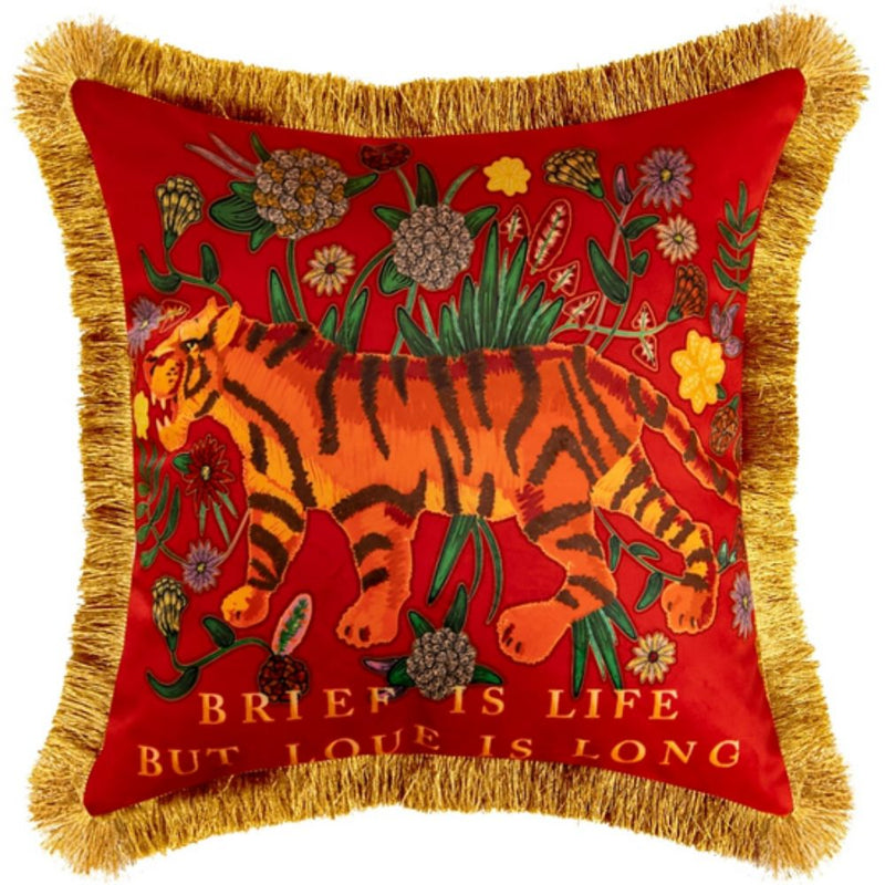 Regal Tiger Artistic Velvet Cushion Cover