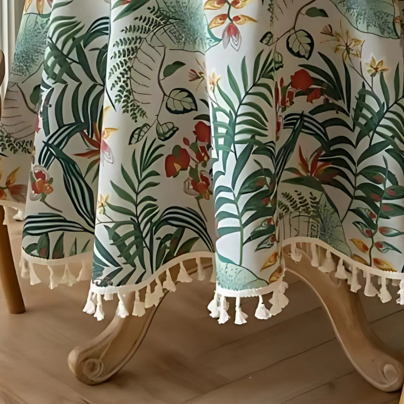 Retro Floral Round Table Cloth
