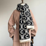 Reversible Crescent Chain Winter Shawl