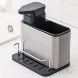 Stainless Steel Dish Soap Dispenser & Utensil Rack