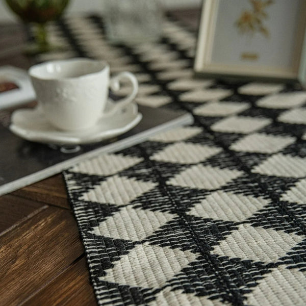 Stitching Tassel Diamond Table Runner