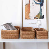 Artisan Rectangular Rattan Storage Basket