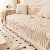 Symmetrical Half-Arch Chenille Sofa Cover