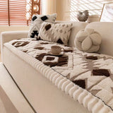 Thick Winter Quilted Plush Couch Cover