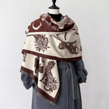 Vintage-Inspired Cat Print Scarf