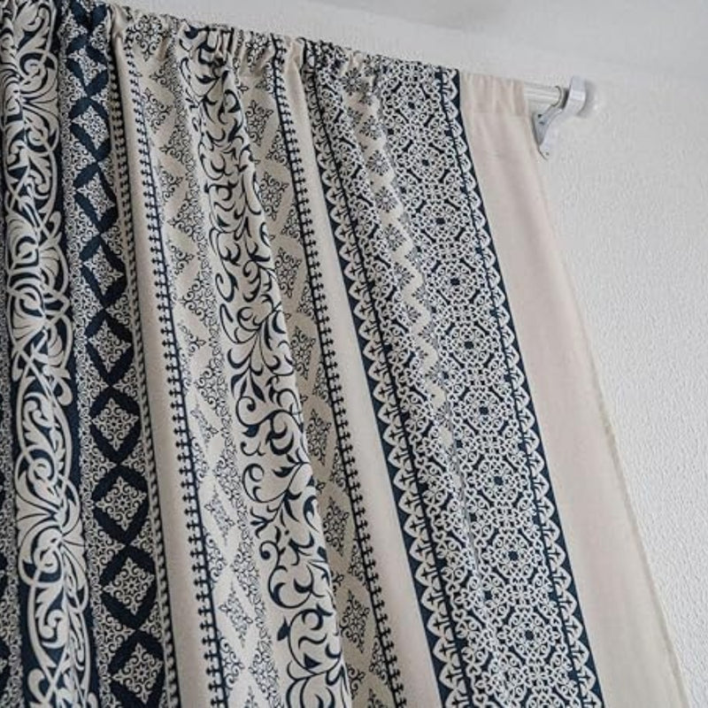 Vintage Bohemian Diamond Print Curtain
