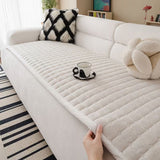 Minimalist Plush Quilted Couch Cover