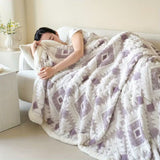 Zyra Double Layer Geometric Throw Blanket