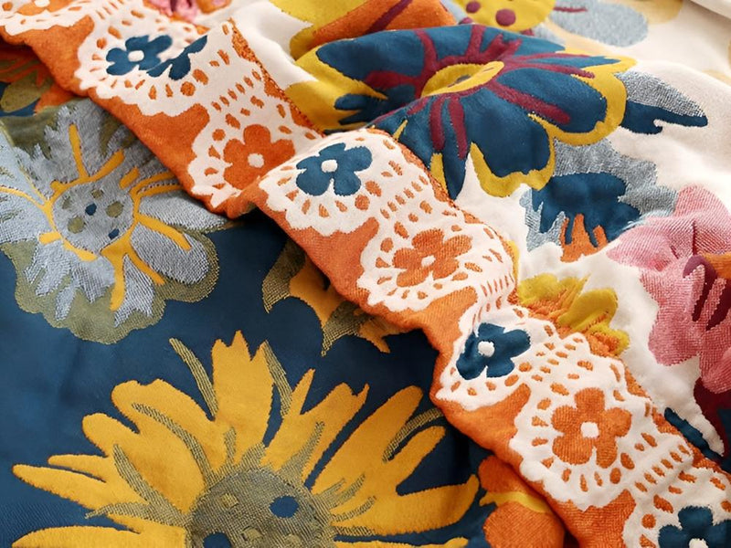 Bright Flower Cotton Blanket