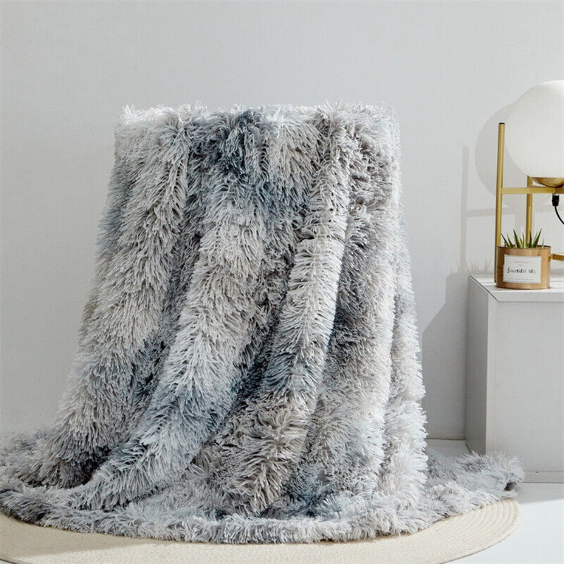 Fuzzy Faux Fur Blanket Throw