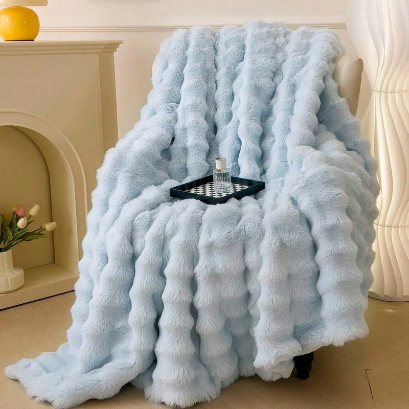 Rabbit Faux-Fur Blanket Throw